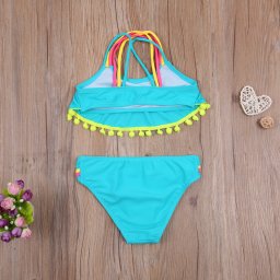 Costum de baie cu ciucuri din 2 piese Drool (Culoare: Bleu, Varsta: 11 - 12 ani)