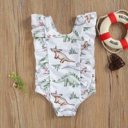 Costum de baie Jurassic Drool (Marime: 120, Model: Dinozauri verzi)