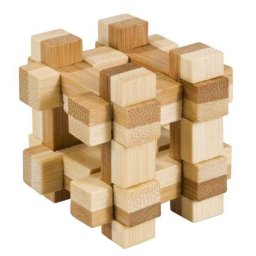 Joc logic IQ din lemn bambus in cutie metalica Gridbox