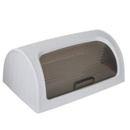 CUTIE DEPOZITARE PAINE RATAN , PLASTIC , ALB SI MARO 05330 41,7X26,9X18,1CM