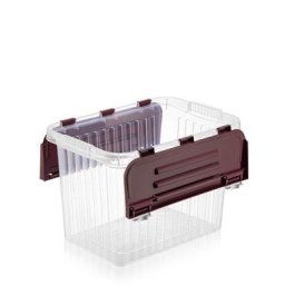 Cutie depozitare 16 L cu, capac incorporat, din plastic transparenta