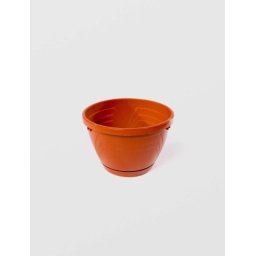 Ghiveci Lux cu Tava, STERK, 14X10 cm, Plastic Maro