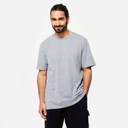 Tricou fitness guler rotund Gri Bărbați