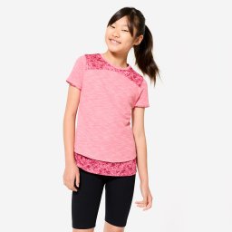 Tricou 2 în 1 Educație fizică Roz cu imprimeu Fete