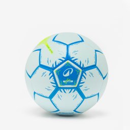 Minge de futsal hibridă light mărimea 4 albastru - galben fluorescent