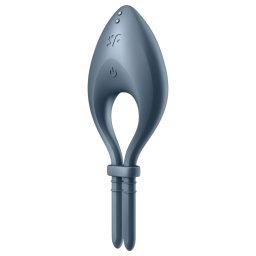 Satisfyer Bullseye - inel vibrator inteligent pentru penis - silicon gri