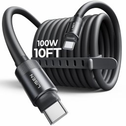 Cablu Silicon, USB-C, 100W, 3m - Lisen (YL0125040001) - Black
