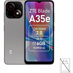 Telefon Mobil ZTE Blade A35e, Procesor Unisoc SC9863A Octa-Core, IPS TFT Capacitive touchscreen 6.52", 2GB RAM, 64GB Flash, Camera 8 MP, 4G, Wi-Fi, Dual Sim, Android, Gri