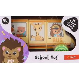 Trefl: Autobuz școlar magnetic din lemn Tiny Tai