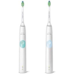 Set 2 periute de dinti electrice Philips Series 4300 HX6807/35 Sonicare ProtectiveClean, 62000 miscari de curatare/minut, 2 intensitati, Trusa de calatorie, Alb