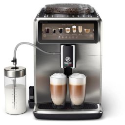 Espressor Espressor complet automat Saeco Xelsis Suprema SM8885/00, 15 bari, 22 specialitati de cafea, 8 profile de utilizator, interfata Coffee Maestro, tehnologie BeanMaestro, functie LatteDuo, rasnita ceramica, filtru Aqua Clean, Gri