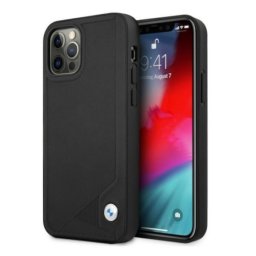 Husa Etui BMW BMHCP12MRCDPK iPhone 12/12 Pro 6,1" Negru/black hardcase Leather Deboss