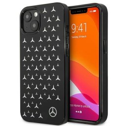 Husa Mercedes Silver Stars Pattern pentru iPhone 13 mini, hardcase premium, culoare negru