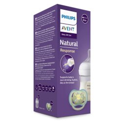 Set pentru bebelusi Philips Avent Natural Response SCD837/10, Biberon, Suzeta 0-6 luni