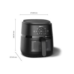 Friteuza Friteuza fara ulei Philips NA220/00 Seria 2000, 4.2 l, 13 metode de gatit, Fereastra de gatit, Ecran tactil, Tehnologie RapidAir, Controlul timpului pana la 60 min, negru