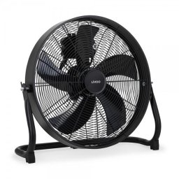 Ventilator Ventilator de podea, 55W, diametru 45 cm, 3 viteze, debit de aer 3654 m3/h, unghi de inclinare de pana la 120 grade, corp metalic, 5 palete, maner transport, negru