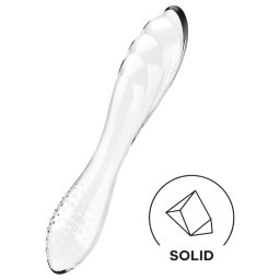 Satisfyer Dazzling Crystal 1 - dildo dublu capăt - sticlă transparentă