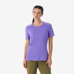 Tricou de drumeție cu mânecă scurtă MH500 Mov damă