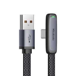 Cablu, Type-C la USB-A, Design 90°, 100W, Indicator LED, 1.2m - Mcdodo (CA-3340) - Black