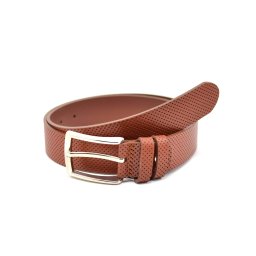 Curea casual - eleganta barbati din piele naturala perforata, maro CNC350MP