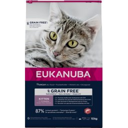 EUKANUBA Grain Free Kitten 10 kg Sac hrana uscata pisoi, cu somon