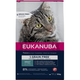 EUKANUBA Grain Free Adult Somon10 kg Sac hrana pisici adulte, cu somon