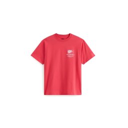 VANS Tricou 'Stacked Hi' roșu cranberry / alb