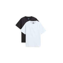 VANS Tricou negru / alb amestacat