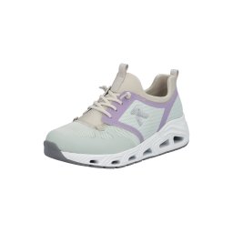 Rieker Sneaker low alb kitt / verde mentă / mov liliachiu