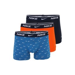 NIKE Underwear Boxeri 'Everyday' albastru / portocaliu închis / negru / alb murdar
