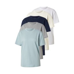 HOLLISTER Tricou ecru / bleumarin / azuriu / gri / alb