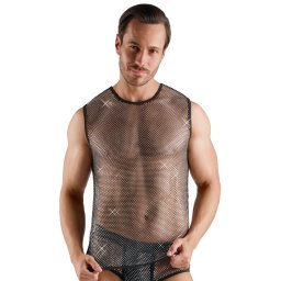 Svenjoyment Sparkly Gems Sleeveless Net Shirt 2162040 Black XL