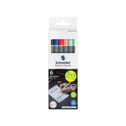 Marker cu vârf pensulă Paint-It 070 Schneider, 6 culori/set V2