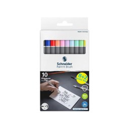 Marker cu vârf pensulă Paint-It 070 Schneider, 10 culori/set