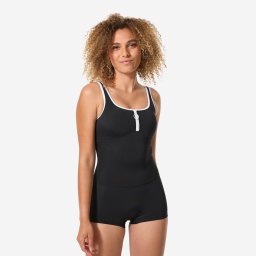 Costum de baie shorty întreg înot Heva fermoar Negru Damă