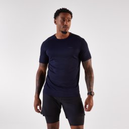 Tricou de trail, Kiprun Run 500 Gri-Negru, Bărbați
