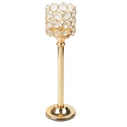 Suport elegant Pufo Gentle pentru lumanare, tip sfesnic, metalic, 29 x 8 cm, auriu- decor rafinat pentru casa si evenimente