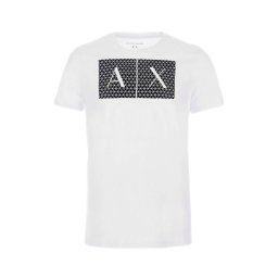 ARMANI EXCHANGE Tricou negru / alb