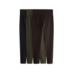 The Set Leggings maro / kaki / negru