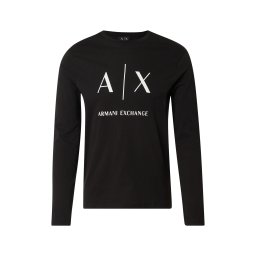 ARMANI EXCHANGE Tricou negru / alb