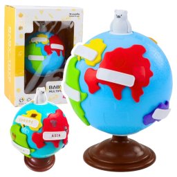 Glob interactiv educational Baby cu puzzle continente, jucarie copii 18 luni+