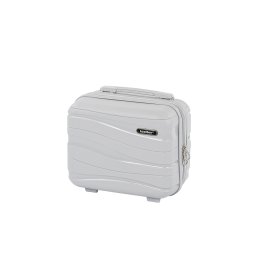 TraveLux Voyager – valiză de mână mică din piele, cu carcasă rigidă, 26x31x14 cm, gri