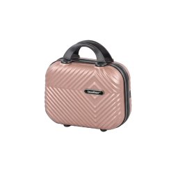 TraveLux Pro trusă de toaletă cu capac rigid, 23x30x14 cm, roz-auriu