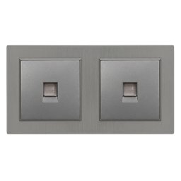 Nova dublă mufă UTP RJ-45 cu cadru gri