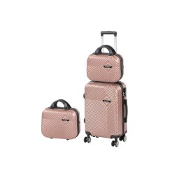 TraveLux Pro XII set valiză rulantă aur roz