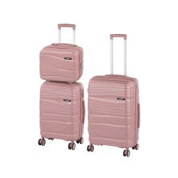 TraveLux Voyager VIII set valiză rulantă aur roz
