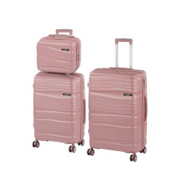 TraveLux Voyager X set valiză rulantă aur roz