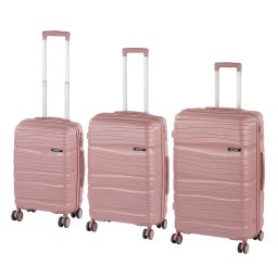 TraveLux Voyager XI set valiză rulantă aur roz