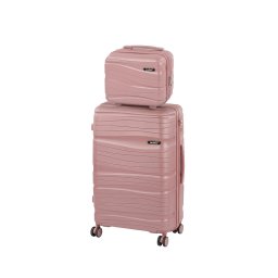 TraveLux Voyager IV set valiză rulantă aur roz