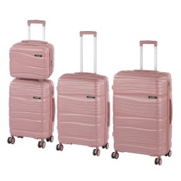TraveLux Voyager set valiză rulantă aur roz